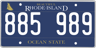 RI license plate 885989