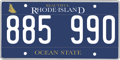RI license plate 885990