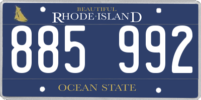 RI license plate 885992