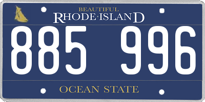 RI license plate 885996