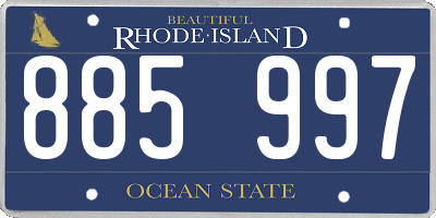 RI license plate 885997