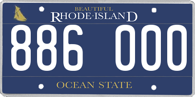 RI license plate 886000