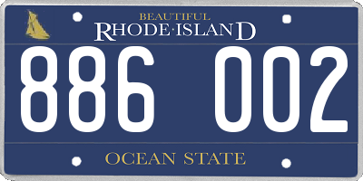 RI license plate 886002