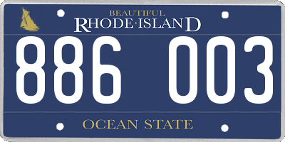 RI license plate 886003