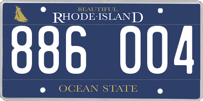 RI license plate 886004