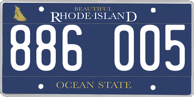 RI license plate 886005