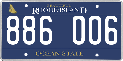 RI license plate 886006
