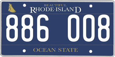 RI license plate 886008