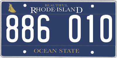 RI license plate 886010