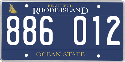 RI license plate 886012