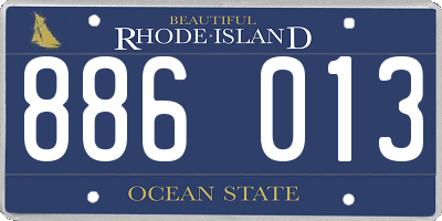 RI license plate 886013