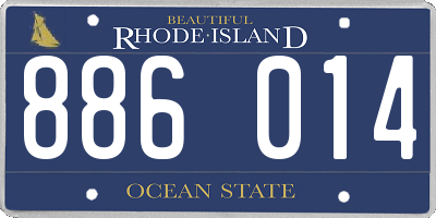 RI license plate 886014