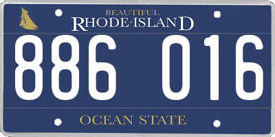 RI license plate 886016