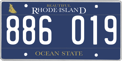 RI license plate 886019