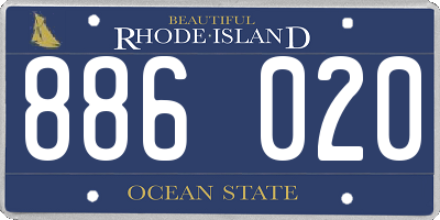RI license plate 886020