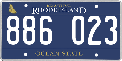 RI license plate 886023