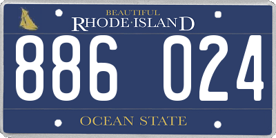 RI license plate 886024