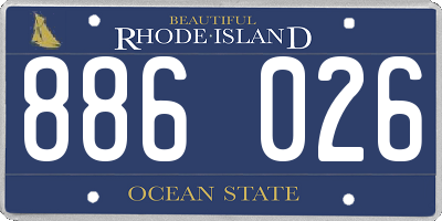 RI license plate 886026