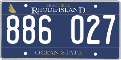 RI license plate 886027