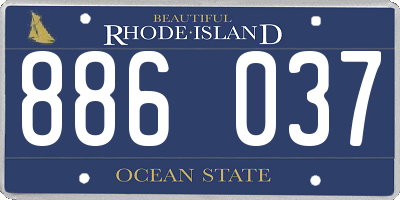 RI license plate 886037
