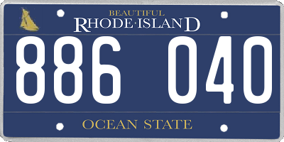 RI license plate 886040