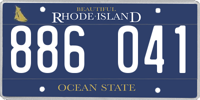 RI license plate 886041