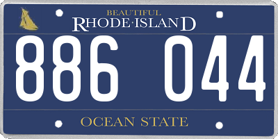 RI license plate 886044
