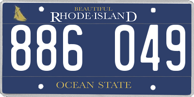 RI license plate 886049