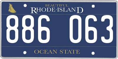 RI license plate 886063