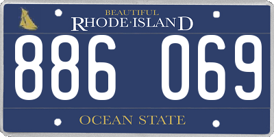 RI license plate 886069