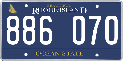 RI license plate 886070