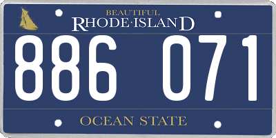 RI license plate 886071