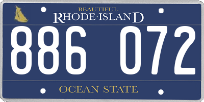 RI license plate 886072