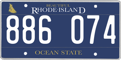 RI license plate 886074