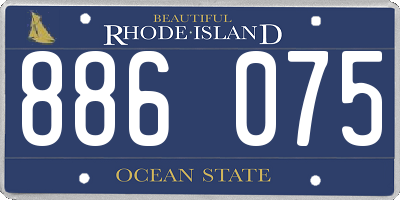 RI license plate 886075