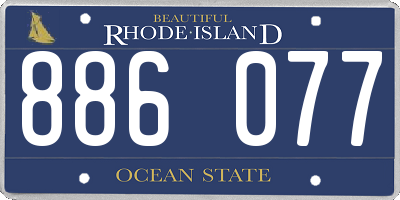 RI license plate 886077