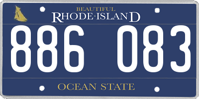RI license plate 886083