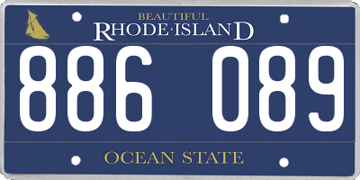 RI license plate 886089