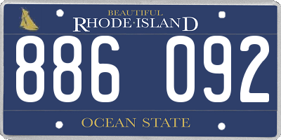 RI license plate 886092