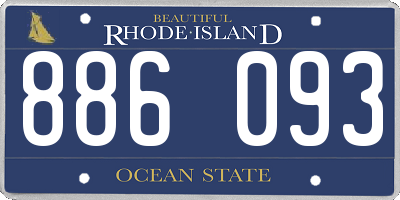 RI license plate 886093