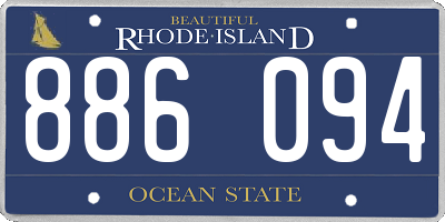 RI license plate 886094