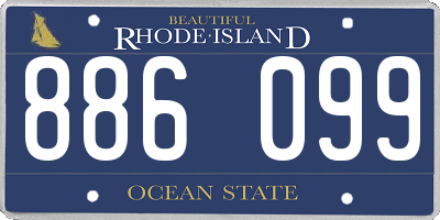 RI license plate 886099
