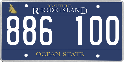 RI license plate 886100
