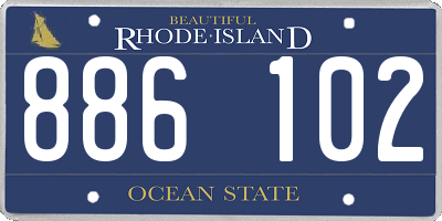 RI license plate 886102