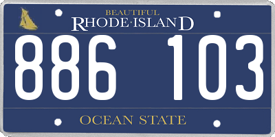 RI license plate 886103