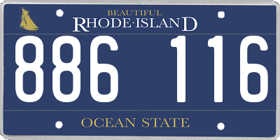 RI license plate 886116