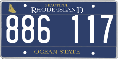 RI license plate 886117