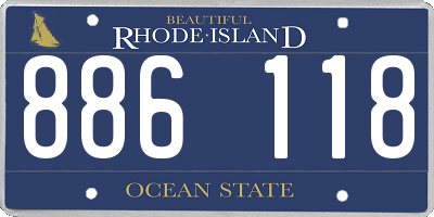 RI license plate 886118