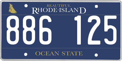 RI license plate 886125