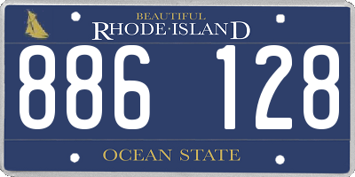 RI license plate 886128